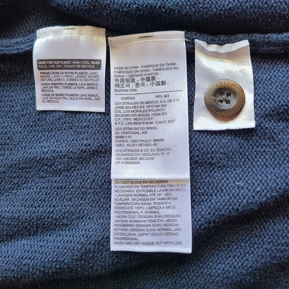 Levi's Men's Cardigan - Small - Navy Blue - Button Down Sweater - Picture 10 of 13